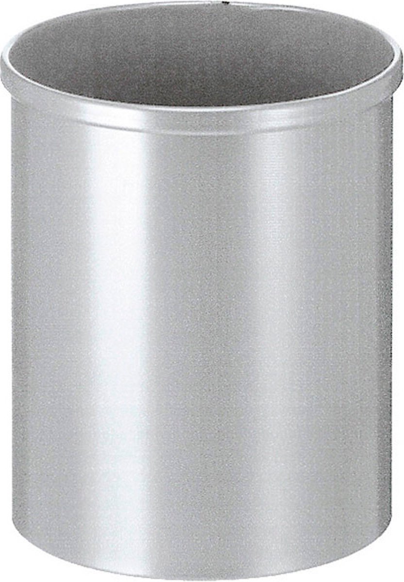 V-part - Ronde papierbak 15 ltr - Steel - zilver