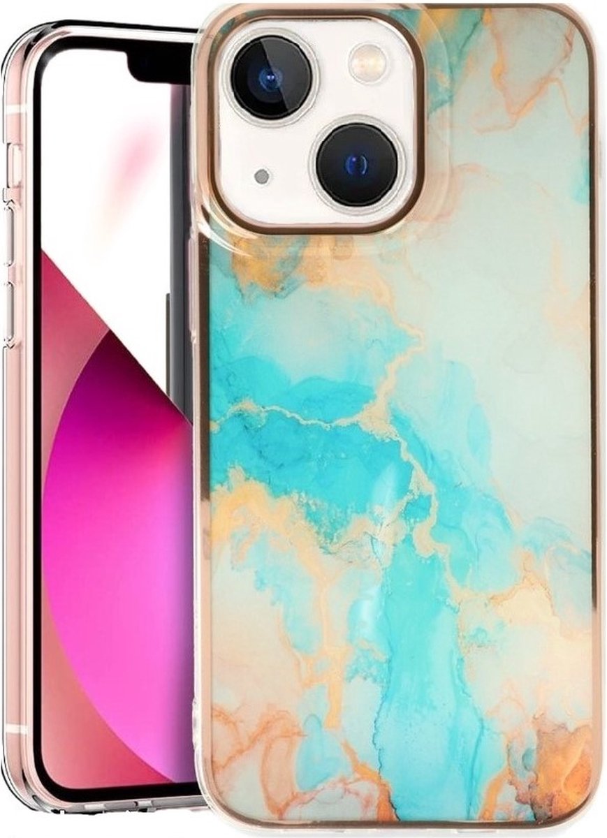 Geschikt voor iPhone 15 Plus – CaseMania-Marmer Backcover