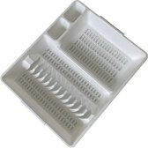 Afdruiprek met lekbak Wit 47 x 33 x 9.5 CM | Afdruiprek met kliksysteem lekbak | Afdruiprek voor afwas |