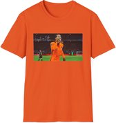 EK MERCH - Virgil van Dijk Grappig - MAAT S (Maat S-2XL beschikbaar) - EK Voetbal 2024 - T shirts - Unisex T-shirt - Oranje shirts - Support Nederland met dit Voetbal shirt