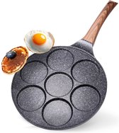 Poêle à Oeufs Revêtement Antiadhésif Granit BLACK&WOOD 26 cm - Poêle à Omelette - Poêle à Oeufs - Poêle à Crêpes - Pancake