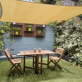 Zonnezeil, 3 x 4 cm, rechthoekig, premium HDPE, waterdoorlatend, zonwering, ademend, weerbestendig, voor tuin, balkon en terras, met inslagringen en bevestigingskoorden, rechthoekig zand, 3 x 4