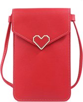 ADEL Telefoontasje Pasjeshouder Hartje Crossbody Geschikt Voor Alle Modellen Van iPhone / Samsung / Honor / Lenovo / Xiaomi - Rood