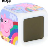 BMJ® - Wekker voor Kinderen - Peppa Pig - Wekker Kind Digitaal - Veranderd van Kleur - Kinderwekker - 3x AAA Batterijen Inbegrepen - Met Hologram - Wit - 7 Verschillende Kleuren LED - Peppa Pig Speelgoed - Peppa Big - Digitale Wekker