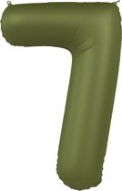 Folat - Folieballon Cijfer 7 Olive Green - 86 cm