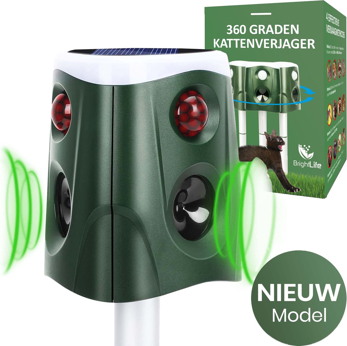 Bol.com Kattenverjager – Kattenschrik voor Tuin – Zonneenergie – Ultrasoon – 360 graden aanbieding