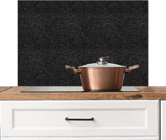 KitchenYeah© Spatscherm Keuken 100x65 cm Kookplaat Achterwand Beschermer Muur Spatwand Fornuis Aluminium Hittebestendig - Graniet - Structuur - Design - Wit
