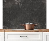 Spatscherm keuken 120x80 cm - Kookplaat achterwand Beton - Muur - Zwart - Vintage - Industrieel - Muurbeschermer - Spatwand fornuis - Hoogwaardig aluminium