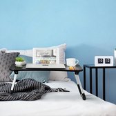 Laptoptafel voor bed, opvouwbare bedtafel,Laptoptafel for your bed, inklapbare laptoptafel - ontbijttafel met inklapbare poten 26 x 63 x 40 cm, Black/White