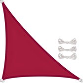 Luifel incl. bevestigingskoorden, premium PES polyester, waterafstotend geïmpregneerd, driehoek rechthoekig 4 x 4 x 5,65 m, rood