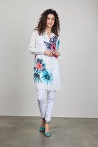 DIDI Dames Tunic Floral in offwhite with floral Medley panel maat 46