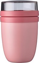 Lunchpot, Noords roze, praktische thermische voedselcontainer van 500 ml, yoghurtpot, to-go-pot, houdt voedsel langdurig warm of koel, kunststof, 500 en 200 ml