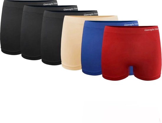 Gianvaglia - Damesboxers - naadloos -Hoog model - 6-Pack!