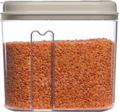 Plasticforte Shaker pour récipient alimentaire - transparent/beige - 1000 ml - plastique - 15 x 8 x 14 cm - bocaux de conservation