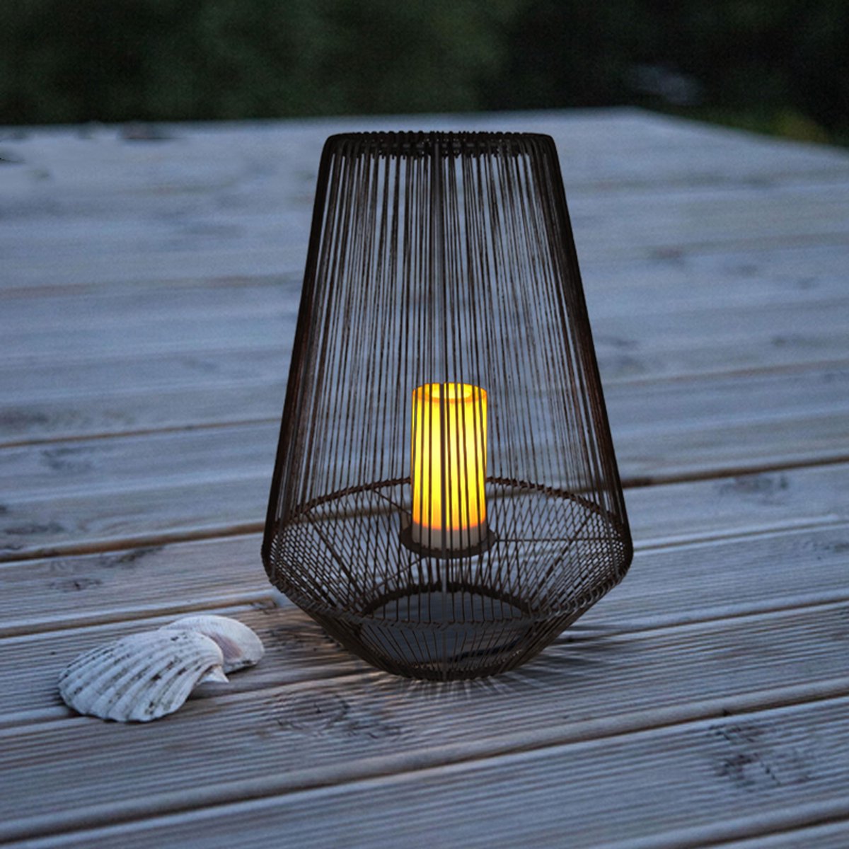 DILAMPO - LANTAARN - ROCKLAM - SOLAR - Tafelamp - Grijs - incl. 1x SMD 0,2W - Solar - Zonne energie - Snoerloos - Oplaadbaar - Buitenverlichting - IP44