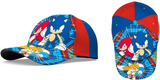 Casquette en Coton Sonic the Hedgehog - 1 Pièce - Blauw ou Rouge Blauw