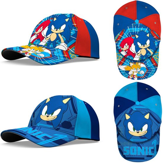 Sonic the Hedgehog Katoenen Pet - 1 Stuks - Blauw of Rood Blauw