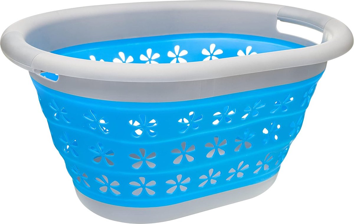 Goedkoopste Laundry Master wasmand, opvouwbaar, blauw/Grijs