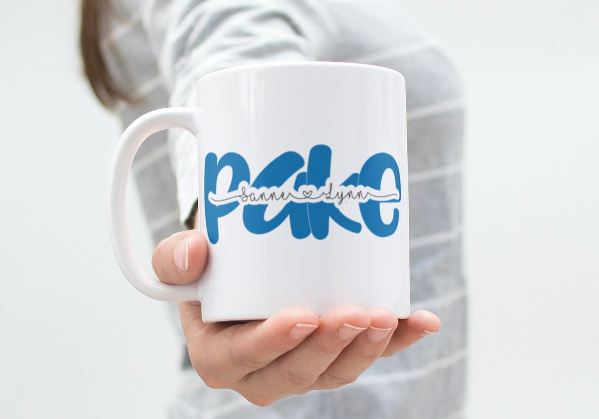 Hip met Pit Creaties - Mok "Pake" Gepersonaliseerd met Namen Kinderen - 300ml Koffiemok - Vaatwasbestendig - Verjaardag Vaderdag - Namen via Mail