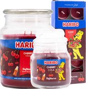 Haribo kaarsen Cherrycola set 3 - 1x groot 1x klein 1x theelicht