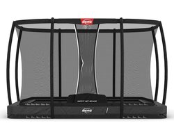 BERG Ultim Champion InGround 330 Trampoline - Rechthoekig - Safety Net Deluxe - AirFlow Pro Springdoek - TwinSpring - Grijs