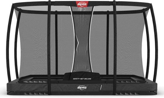 BERG Ultim Champion InGround Trampoline - 330 cm - Rechthoekig - Met AirFlow Pro - Twinsping - Inclusief Veiligheidsnet - Grijs