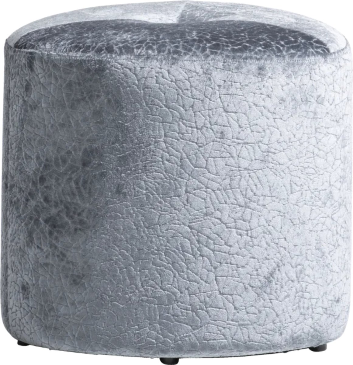 LM-Collection Marly Poef - Ø45x40cm - Grijs - Velours - poef rond velvet, zitzak, poef rond, poef rond grijs, poefs rond, poef velvet,