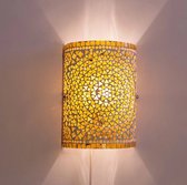 LM-Collection Nema Wandlamp - 17x26cm - E14 - Bruin/Beige - Glas - muurlamp slaapkamer, muurlamp woonkamer, muurlamp binnen, wandlamp badkamer, wandlamp binnen woonkamer, wandlamp binnen, wandlampen,