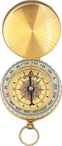CHPN - Kompas - Compact kompas - Messing - Vintage kompas - Ouderwets compas - Met deksel - Survivaltool - Survival Kompas - Kamperen - Mini compas - 5CM