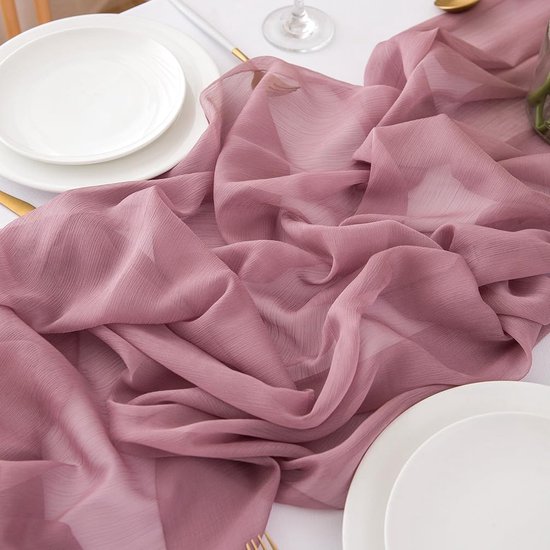 Oudroze Linnen tafelloper Vintage Rose - Casa Comodo