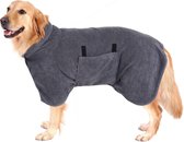 Hondenbadjas, extra absorberende hondenbadjas, microvezel sneldrogend, hondendroogjas voor kleine honden (XS, grijs)