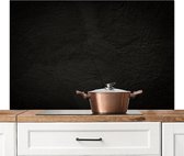 Spatscherm keuken 120x80 cm - Kookplaat achterwand - Zwart beton - Muurbeschermer - Spatwand fornuis - Hoogwaardig aluminium - Wanddecoratie industrieel - Keuken decoratie aanrecht