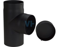 T-Stuk + Dop Zwart Staal 2mm Ø150 mm