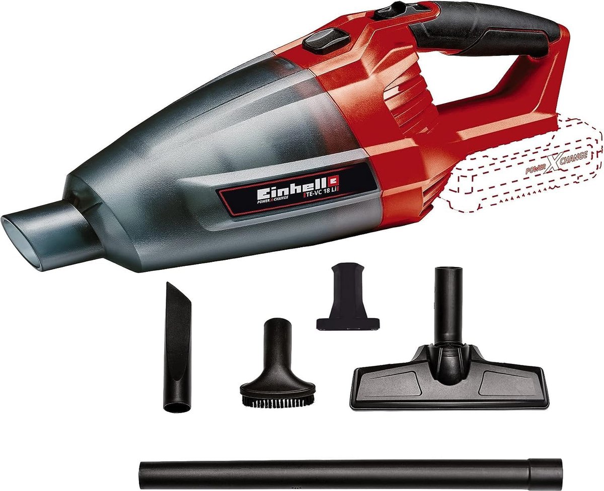 Accu Kruimeldief TE-VC 18 Li-Solo Power X-Change, Li-Ion, 18 V, 540 ml stofafzuiging, incl. 3 sproeiers, verlengstuk, muurbeugel, zonder accu en oplader, Zwart