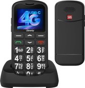 USHINING Téléphone Senior 4G - Grandes Touches - Appel d'Urgence SOS - Station de Recharge