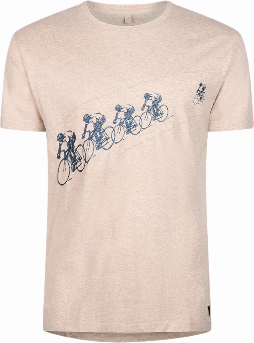 Le Patron T-shirt Beige Poursuite - Maat XS
