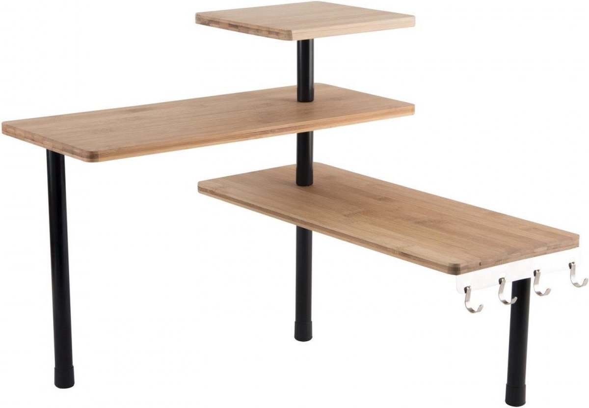 Bol.com Modulaire Hoekplank in Bamboe - 3 Planken aanbieding
