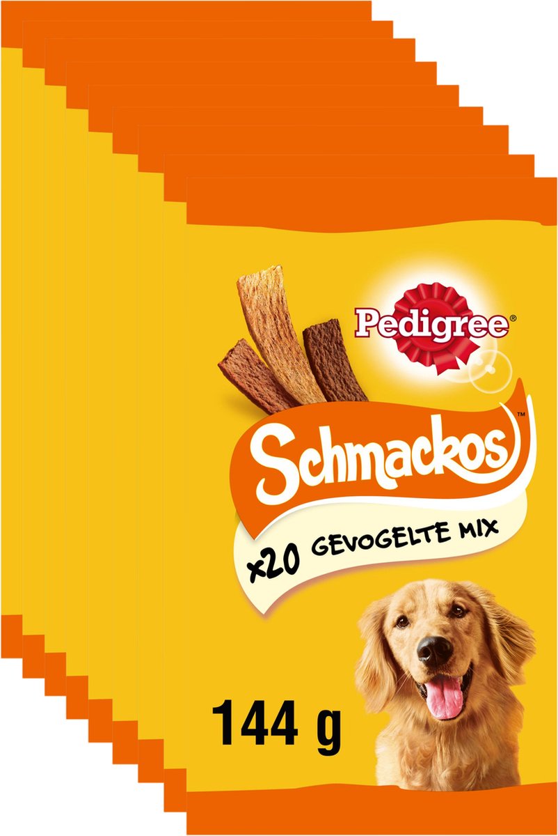 Pedigree Hondensnacks – Schmackos – Gevogelte Mix – 9×20 Stuks Pedigree Hondensnacks – Schmackos – Gevogelte Mix – 9×20 Stuks