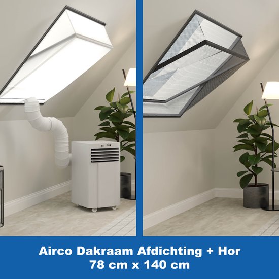 Airco Dakraam Afdichtkit 78×140 cm met Hor voor Velux MK08, Fakro Maatcode 07 – Mobiele Airco Slang Afsluiting