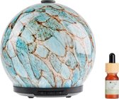 Whiffed Marble® Luxe Aroma Diffuser - Incl. Etherische olie - Eucalyptus - Geurverspreider met Glazen Design - 8 uur Aromatherapie - Tot 80m2 - Essentiële Olie Vernevelaar & Diffuser