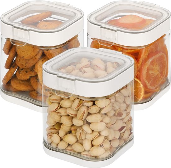 Foto: Belle vous glass food storage containers 3 pack 900ml 30oz clear jars with airtight lids kitchen canisters for coffee tea flour spices more