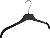 De Kledinghanger Gigant - 10 x Blousehanger / shirthanger kunststof zwart met rokinkepingen, 41 cm