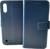 Bookcase Geschikt voor: Samsung Galaxy A01 - Blauw- portemonnee hoesje