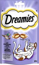 Catisfactions - Dreamies - Eend - 60gram - Katten snack - Traktatie - Katten snoepjes - Krokant vanbuiten - Zacht vanbinnen