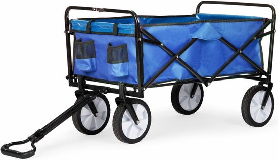 Multistore Bolderkar opvouwbaar 100L en 80kg draagkracht - strandkar - bolderwagen - 360º voorwielen - blauw van Multis — afbeelding 2