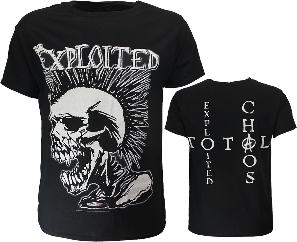 The Exploited Mohican Skull T-Shirt - Officiële Merchandise - XL