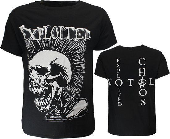 The Exploited Mohican Skull T-Shirt - Officiële Merchandise - XL