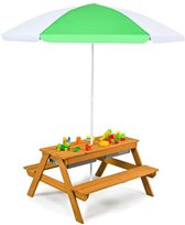 Gratyfied - Tuinset kinderen - Picknicktafel kinderen - Tuinstoel kinderen - Tuintafel kinderen - Kindertafel buiten - 92 x 86 x 49,5 cm - 8 kg - Wit