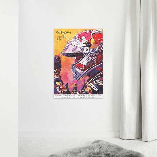 Poster Max Verstappen | Red bull racing | Formule 1 | F1 | Grand Prix | Mercedes | Auto Kunst | A2 | 60x42 | Wanddecoratie | Kinderkamer | Hoogwaardig glans | Geschikt om in te lijsten - ‘Merkloos’