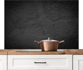 Spatscherm keuken 120x80 cm - Kookplaat achterwand - Zwart beton - Muurbeschermer hittebestendig - Spatwand fornuis - Hoogwaardig aluminium - Wanddecoratie industrieel - Keuken decoratie aanrecht